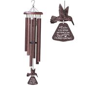 Bwuikim Cavigliera da giardino in alluminio da 81,9 cm, con incisione a forma di cuore, per un'atmosfera tranquilla all'aperto, impermeabile, carillon