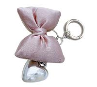 Bwuikim Elegante portachiavi con fiocco color champagne, accessorio versatile per appendere chiavi, borse e zaini, portachiavi champagne, B, Taglia unica