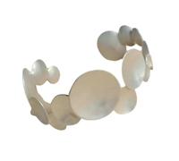 Bwuikim Fashion Forward Asimmetrico Spoon Bangle Gioielli in Metallo Regolabile Polso Fit Contemporaneo Open End Wristband Regolabile Asimmetrico Cucchiaio