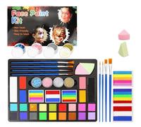 Bwuikim Kit per la pittura del viso con pennelli Set per il corpo lavabile per il viso facile da pulire per Halloween Compleanni Trucco Halloween Set corpo