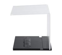 Bwuikim Scatola a sfera trasparente in acrilico con base e slot per schede, espositore per baseball, espositore sportivo da collezione, scatola a sfera trasparente in acrilico resistente con base e