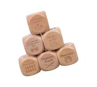 Bwuikim Set di 6 dadi in legno per riunioni sociali e feste di intrattenimento decisionale per scelte quotidiane per creare giochi di festa personalizzabili