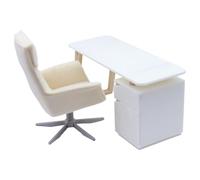 Bwuikim Set di scrivania e sedia in miniatura personalizzabili per case delle bambole in scala 12 Design realistico Set di mobili in miniatura realistico