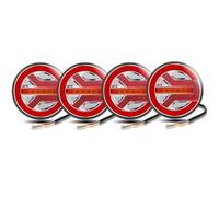 BWVMVB Fanali Posteriori Fanale Posteriore A LED Rotondo Camion 5,5 Pollici, Luce Svolta Posteriore DRL Per Auto Trattore Rimorchio Autobus Furgone Camper Pick-up 4x4 12V/24V