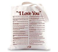 BWWKTOP Borsa a tracolla in tela con album cantante per fan del cantante regalo con testo della canzone ispirata alla canzone per le donne, Ti amo Tg, Taglia unica