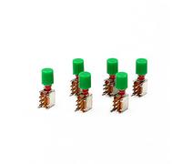 BXCONJUBC Switch 6Pcs Straight Itch PS-22F02 Six-Pin Loc Self-Loc Switch/No Switch/Button Un Set di Pulsanti e Cappelli(Green,Self-Locking)
