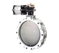 BXCONJUBC Valvola a Farfalla pneumatica in Acciaio Inossidabile for polveri DN300, valvola a Disco a Piastra flangiata Singola/Doppia for Acqua for Stazione di miscelazione del Cemento