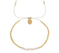 BXDA Braccialetti con perline dorate da donna, con ciondoli fatti a mano, regolabile, bohémien, corda intrecciata, braccialetto dell'amicizia, regalo estivo da spiaggia, 6"-11", Acciaio inossidabile