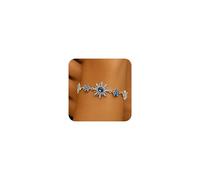 BXDA Braccialetto da donna a forma di sole e argento, regolabile, con zirconia cubica e strass, a catena, per balli studenteschi, gioielli, accessori regalo, 7"-9", Acciaio inossidabile, Nessuna