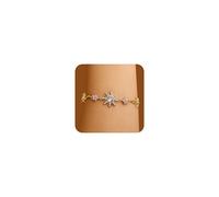 BXDA Braccialetto da donna a forma di sole e argento, regolabile, con zirconia cubica e strass, a catena, per balli studenteschi, gioielli, accessori regalo, 7"-9", Ottone, Nessuna pietra preziosa