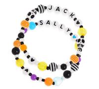 BXDA Set di braccialetti coordinati di Halloween per donne e uomini, teschio scheletro Jack perline stretch stack coppia braccialetti relazione anniversario gioielli regali.