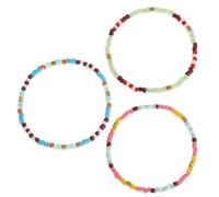 BXDA Set di braccialetti da donna, stile bohémien, realizzati a mano, colorati, con perline dell'amicizia, braccialetto elastico per feste e balli studenteschi., 7", Ottone, Nessuna pietra preziosa