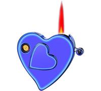 BXFFFCEO Accendino a Forma di Cuore, Accendino Amore, Accendino elettronico Cool, Accendino Antivento Cool, a Gas Ricaricabile e Ricaricabile, Adatto for Regali da Esterno e da Interno(C)