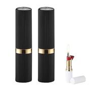 BXFFFCEO Confezione da 2 accendini a Forma di Rossetto da Donna, accendini a Gas butano Ricaricabili, Mini accendini Portatili a Forma di Rossetto da Donna, Regalo for Donna(B)