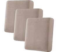 BXFUL Copriseduta Divano Elasticizzato Fodera per Cuscino ad Alta Elasticità Cuscino per Divano Fodera per mobili Coprisedile per Divano Fodere per Cuscino a 1 Posto (3 Pcs,Cachi)