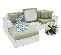 BXFUL Copriseduta Divano Elasticizzato Ice Silk Impermeabile Alta qualità Copricuscino Morbido Protezione del Cuscino Sedile del Divano Lavabile (Grande chaise longue,Verde)
