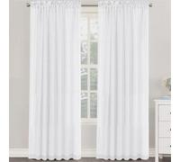 BXFUL Tende in Lino Naturale, 2 Pezzi Traslucido Tende Moderne Decorative a Occhiello per Il Soggiorno e La Privacy Camera da Letto (Bianco,132x274cm)