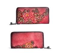 BXGGXBYSW Portafoglio da Donna Pochette da Polso in Pelle con goffratura Vintage, Porta Carte di Credito Fatto a Mano (Colore : C)
