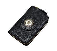 BXGGXBYSW Portafoglio in pelle, portachiavi moda portafoglio con cerniera fatto a mano, porta carte di credito bifold, portamonete con 2 tasche per carte di credito