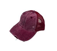 BXHHUDK Cappellino da Baseball Distressed Mesh Trucker cap Green Washed Frayed Regolabile Back Cappello per Casual Daily Outdoor Summer Wear