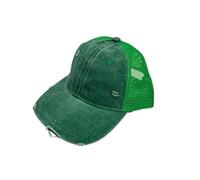 BXHHUDK Cappellino da Baseball Distressed Mesh Trucker cap Green Washed Frayed Regolabile Back Cappello per Casual Daily Outdoor Summer Wear