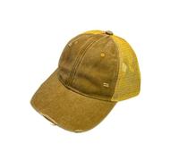 BXHHUDK Cappellino da Baseball Distressed Mesh Trucker cap Green Washed Frayed Regolabile Back Cappello per Casual Daily Outdoor Summer Wear