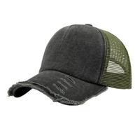 BXHHUDK Cappellino da Baseball Lavato Distressed Mesh Back Trucker cap Frayed Bordo Cappello A Cinghia Regolabile per La Passeggiata All'aperto dell'Estate Dell'usura Quotidiana degli Adulti