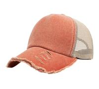 BXHHUDK Cappellino da Baseball Lavato Distressed Mesh Back Trucker cap Frayed Bordo Cappello A Cinghia Regolabile per La Passeggiata All'aperto dell'Estate Dell'usura Quotidiana degli Adulti