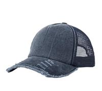 BXHHUDK Cappellino da Baseball Lavato Distressed Mesh Back Trucker cap Frayed Bordo Cappello A Cinghia Regolabile per La Passeggiata All'aperto dell'Estate Dell'usura Quotidiana degli Adulti