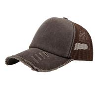 BXHHUDK Cappellino da Baseball Lavato Distressed Mesh Back Trucker cap Frayed Bordo Cappello A Cinghia Regolabile per La Passeggiata All'aperto dell'Estate Dell'usura Quotidiana degli Adulti