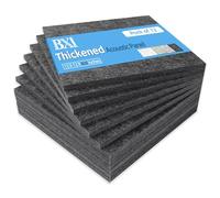 BXI - Pannelli assorbenti acustici, 12 pezzi, 30,5 x 30,5 x 1,3 cm, per studio acustico, insonorizzazione, assorbimento, rivestimento da parete Grigio scuro