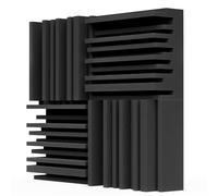 BXI Pannelli in schiuma acustica spessa, 30,5 x 30,5 x 7,6 cm 4 pezzi schiuma fonoassorbente a banda larga, Piastrella di imbottitura insonorizzata densa, Assorbitore di schiuma per studio di