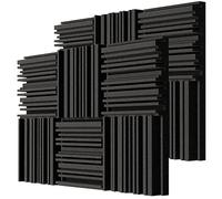 BXI Pannelli in schiuma acustica spessa, 30 x 30 x 5 cm, 12 pezzi schiuma fonoassorbente a banda larga, imbottitura insonorizzante densa, assorbente in schiuma per studio di registrazione, pannello