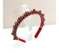 BXIOLIHAV Fascia natalizia alla moda e semplice campana con perline rosse e verdi