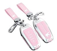 BXJNDM Auto Custodia Portachiavi per Peugeot 207 Berline 2008 2009 2010-2014, Portachiavi Impermeabile Antigoccia Borsa Chiavi Portatile Key Shell Accessori,Pink- Bracelet B