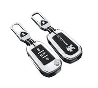 BXJNDM Auto Custodia Portachiavi per Peugeot 3008 I 2013-2016, Portachiavi Impermeabile Antigoccia Borsa Chiavi Portatile Key Shell Accessori,Silver- Bracelet A