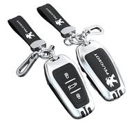 BXJNDM Auto Custodia Portachiavi per Peugeot 308 CC I 2009-2011, Portachiavi Impermeabile Antigoccia Borsa Chiavi Portatile Key Shell Accessori,Silver- Bracelet B