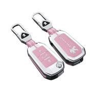 BXJNDM Auto Custodia Portachiavi per Peugeot Rifter Standard 2021 2022 2023 2024, Portachiavi Impermeabile Antigoccia Borsa Chiavi Portatile Key Shell Accessori,Pink- Bracelet A