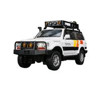 BXJUCBHDO Modellini in scala 1:24 For Toyota LC80 SUV Modello Auto Fuoristrada Lega Ornamenti Collezione Porte Cofano Bagagliaio Apribili Veicoli a motore(WHITE)