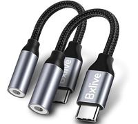Bxlive Adattatore per cuffie da USB C a jack da 3,5 mm, 2 confezioni da tipo C a jack da 3,5 mm, adattatore per auricolari da AUX a USB C per Samsung Galaxy, iPad Pro, Huawei, Xiaomi e altri tipi C