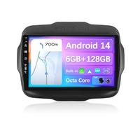 BXLIYER - [6G+128G, Octa-Core] - Android 14 Autoradio Per Jeep Renegade (2015-2018) - Wireless DSP/Carplay/Android Auto - Camera + MIC - DAB Volante Dual Band WiFi 360-CAM Fast-Boot - 9 Pollici 2 Din