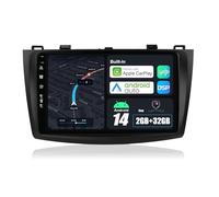 BXLIYER Android 14 IPS Autoradio Per Mazda 3 (2009-2015) Navigation GPS Radio - 2G+32G - Senza fili CarPlay Android Auto - DAB Volante Dual-Band WiFi Bluetooth - 9 Pollici 2 Din - Camera