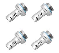 Bxqinlenx argento cromato G1/10,2 cm a 7/40,6 cm raccordo tubi (ID 9.5 mm) per computer raffreddamento ad acqua sistema tramite giunto giunto dritto (4 pezzi)