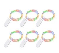 BXROIU 6 x ghirlande luminose a batteria, 20 LED, 2 metri, filo d'argento e batterie CR2032, ideale per feste di Natale, matrimoni, feste, e decorazioni per la vostra camera e il giardino