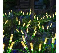 BXROIU Luci Solari da Giardino LED Ondeggiamento, Decorative per Giardino, Patio, Cortile, Sentiero, Passeggiata, Matrimonio, Festa, Natale, Illuminazione Paesaggistica (Bianco caldo, 2 Pezzi)