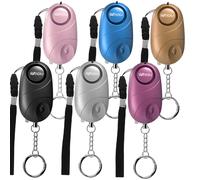 BXROIU Set di 6 Allarmi Personali di Sicurezza con Luce LED - Portachiavi Compatto di Emergenza per Bambini, Donne e Anziani, Dispositivo di Prevenzione della Criminalità(Multicolore)
