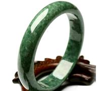 BXSMNH Bracciale in giada verde scuro naturale per donna, bracciale in giadeite stile cinese retrò, One Size, agata