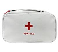 BXT sacchetto astuccio di soccorso Portapillole emergenza primi Cure Organizzatore di pillola scomparto portaoggetti medicina Borsa di protezione per viaggi auto casa soluzione salina, colore bianco