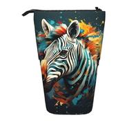 Bxzpzplj Astuccio con stampa astratta zebrata animale in piedi per cancelleria da ufficio astuccio retrattile matita borsa da lavoro, Zebra, animale astratto, Taglia unica