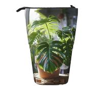 Bxzpzplj Astuccio per matite con stampa albero della pace rana in piedi per cancelleria da ufficio astuccio retrattile matita astuccio da lavoro, Monstera Deliciosa Banana Palm3, Taglia unica